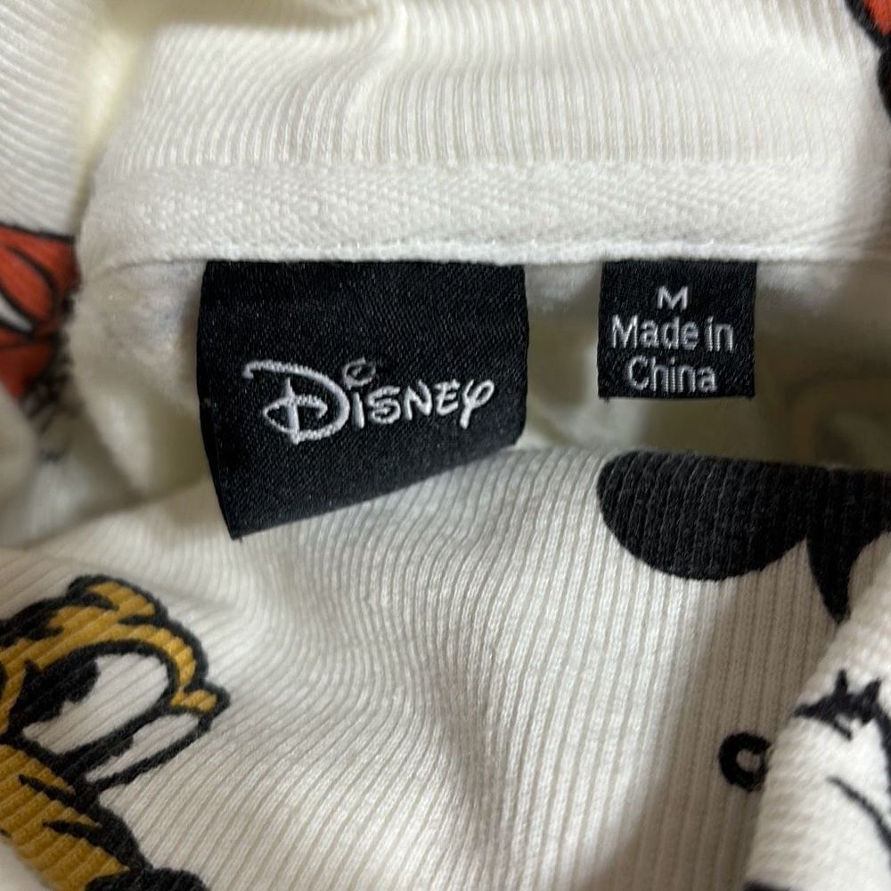 Disney Mickey Mouse &‎ Friends Cropped Turtleneck Hoodie Sweatshirt Medium - Picture 2 of 9